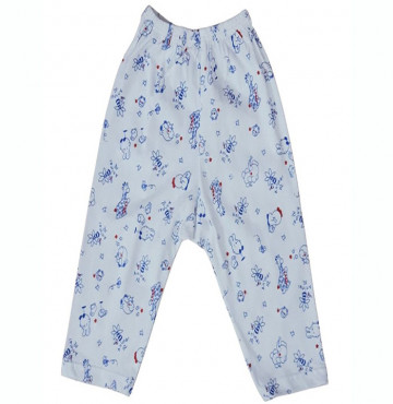 Quần dài sơ sinh IQbaby Ani (trắng xanh)