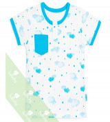 Áo sơ sinh cộc tay Lullaby bổ nẹp bé trai NH02-18 (mây xanh)