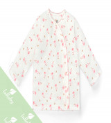 Áo sơ sinh cài lệch dài tay Lullaby NH58B (trắng in ngỗng hồng)