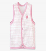 Áo gile sơ sinh 2 lớp MioMio sọc kẻ (hồng)