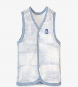 Áo gile sơ sinh 2 lớp MioMio sọc kẻ (xanh)