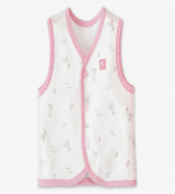 Áo gile sơ sinh 2 lớp MioMio in hình thỏ (hồng)