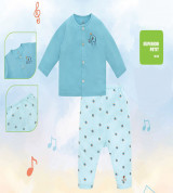Bộ sơ sinhcài giữa dài tay Lullaby NH601P (xanh)