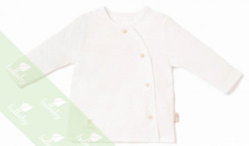 Áo sơ sinh dài tay cài lệch Lullaby (màu trắng)