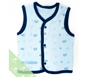 Áo gile sơ sinh 2 lớp Lullaby (màu xanh)