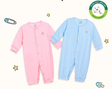 Bộ body sơ sinh dài tay cài giữa petit Uala UR2210