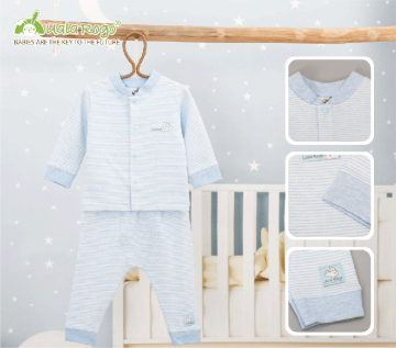 Bộ dài tay sơ sinh kẻ cúc giữa Uala UR3200