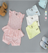 Bộ sơ sinh cộc tay khuy vai in họa tiết Uala UR3550