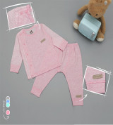 Bộ quần áo sơ sinh cúc lệch trơn phối kẻ Uala UR3504