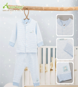 Bộ dài tay sơ sinh kẻ cúc giữa Uala UR3200