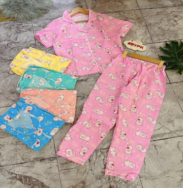 bán sỉ lô 5 bộ đồ nữ pijama tay ngắn quần dài đủ màu 53k/b