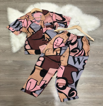 bỏ sỉ  bộ nữ Pijama tay ngắn quần dài chất latin