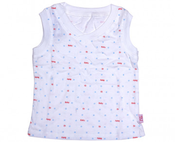 Áo sơ sinh sát nách cổ tim IQ Baby (chữ đỏ)