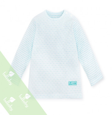 Áo sơ sinh dài tay cài vai Lullaby TD NH03-18 (màu xanh)