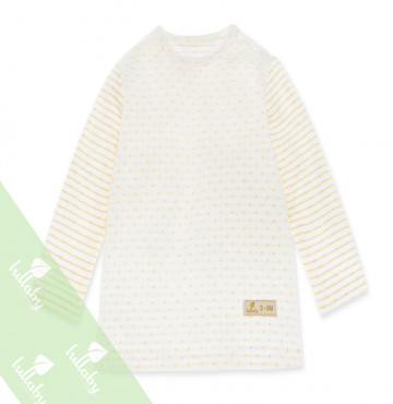 Áo sơ sinh dài tay cài vai Lullaby TD NH03-18 (màu vàng)