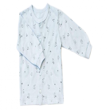 Áo sơ sinh dài tay Miomio hình mèo mây (màu xanh)