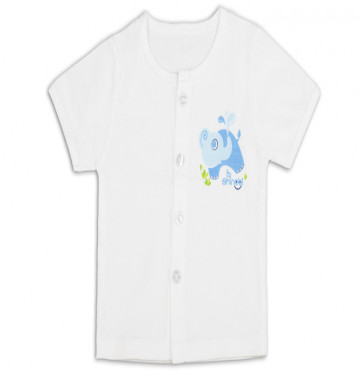 Áo sơ sinh tay ngắn cổ tròn Shinobi (màu trắng)