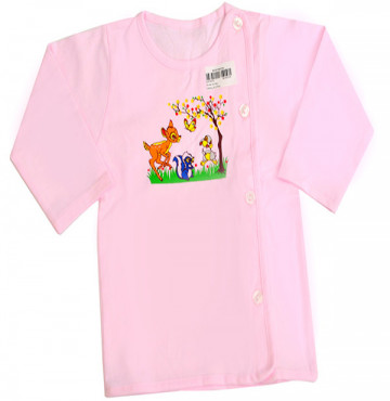 Áo sơ sinh tay dài màu hồng IQ Baby
