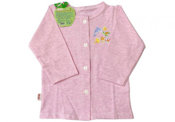 Áo sơ sinh tay dài Melange IQ Baby (Hồng Melg)