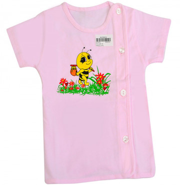 Áo sơ sinh tay ngắn màu hồng IQ Baby