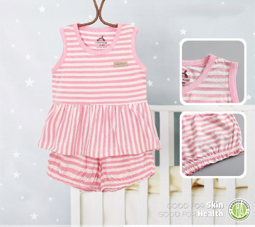 Bộ ba lỗ sơ sinh vải Bamboo kẻ ngang Uala UR3464