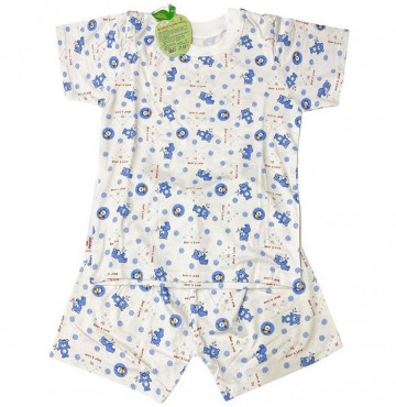 Bộ sơ sinh cộc tay IQ Baby (in hình gấu con)