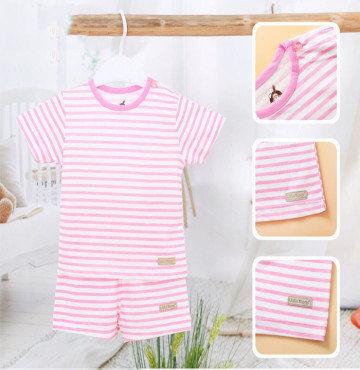 Bộ sơ sinh cộc tay kẻ sọc túi in Uala UR3188