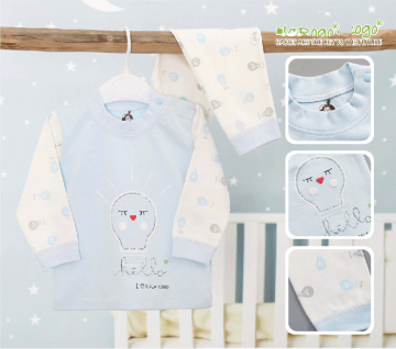 Bộ sơ sinh dài tay cài vai họa tiết bóng đèn Uala UR3306