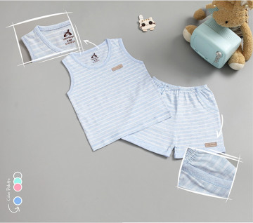 Bộ quần áo ba lỗ sơ sinh họa tiết kẻ nhỏ Uala UR3136