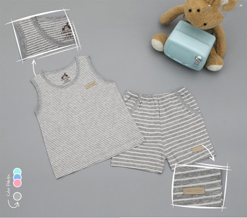 Bộ ba lỗ sơ sinh kẻ nhỏ Uala UR3503