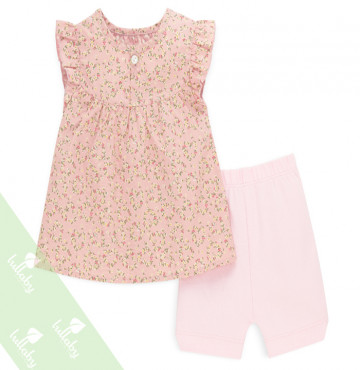 Bộ sơ sinh cộc tay bé gái chữ A Lullaby NHT15-19 (hồng)