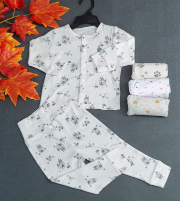 Bộ sơ sinh dài tay cúc giữa cạp cao Bons99