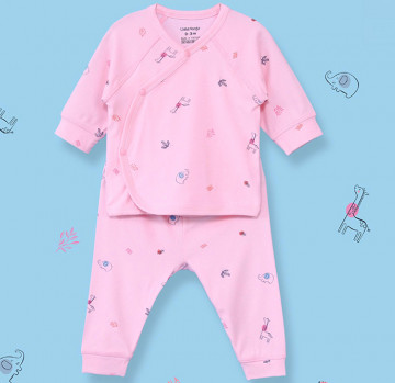 Bộ quần áo sơ sinh cài chéo Petit họa tiết Uala UR2235