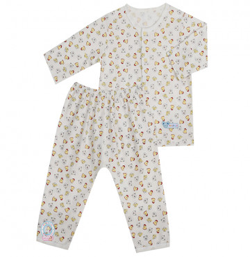 Bộ sơ sinh bông tay dài Hello BB 1009 (trắng)