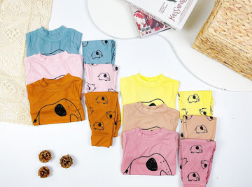 Bộ tăm sơ sinh in voi dài tay (S1-S5)