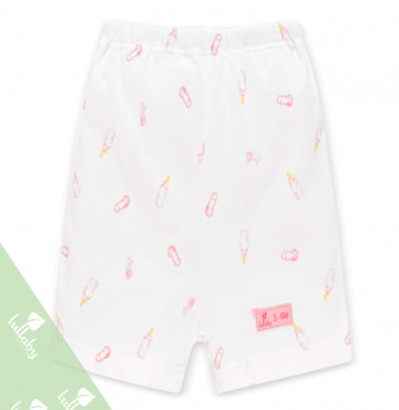 Quần đùi sơ sinh basic in hình bình sữa Lullaby NH04-19 (hồng)