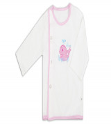 Áo sơ sinh bác sĩ dài tay Shinobi (trắng viền hồng)