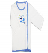 Áo sơ sinh bác sĩ dài tay Shinobi (trắng viền xanh)