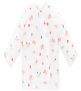 Áo sơ sinh cài lệch dài tay in hình cáo và thỏ Lullaby NH609P (trắng)