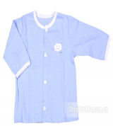 Áo sơ sinh dài tay Miomio cúc giữa (màu xanh)