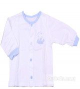 Áo sơ sinh dài tay Miomio cúc giữa (màu trắng)