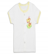 Áo sơ sinh bác sĩ dài tay Shinobi (trắng viền vàng)