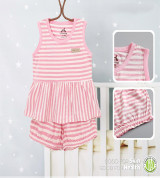 Bộ ba lỗ sơ sinh vải Bamboo kẻ ngang Uala UR3464