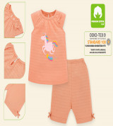 Bộ sơ sinh bé gái tay ngắn viền cổ Lullaby NH10B (cam)