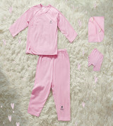 Bộ sơ sinh cài chéo Lullaby NH119B (Hồng)