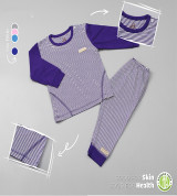 Bộ sơ sinh dài tay cài vai sợi tre kẻ nhỏ Uala UR3498