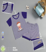 Bộ sơ sinh cộc tay Bamboo kẻ tăm Uala UR3497