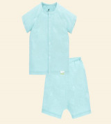 Bộ sơ sinh cộc cúc giữa tay raglan Lullaby NH55B (xanh)