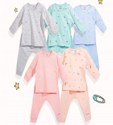 Bộ sơ sinh dài tay cài vai in họa tiết Uala UR3829