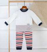 Bộ sơ sinh dài tay kẻ ngang Mèo con La Pomme SL104 (đỏ)